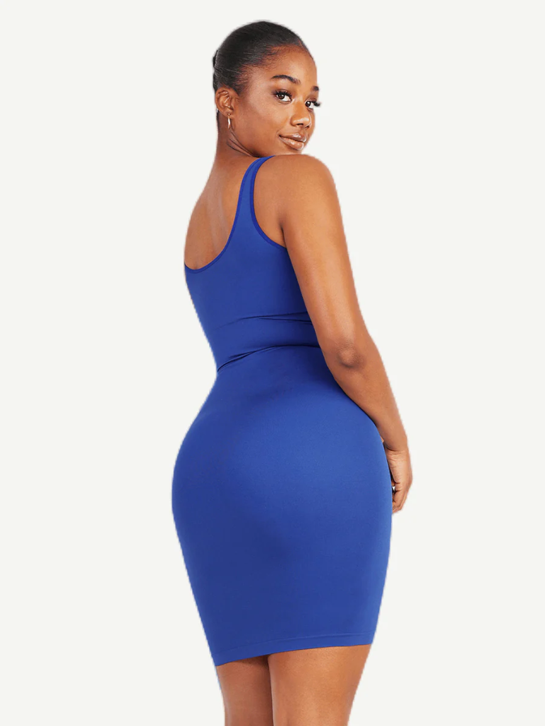 Vestido moldeador de escote cuadrado