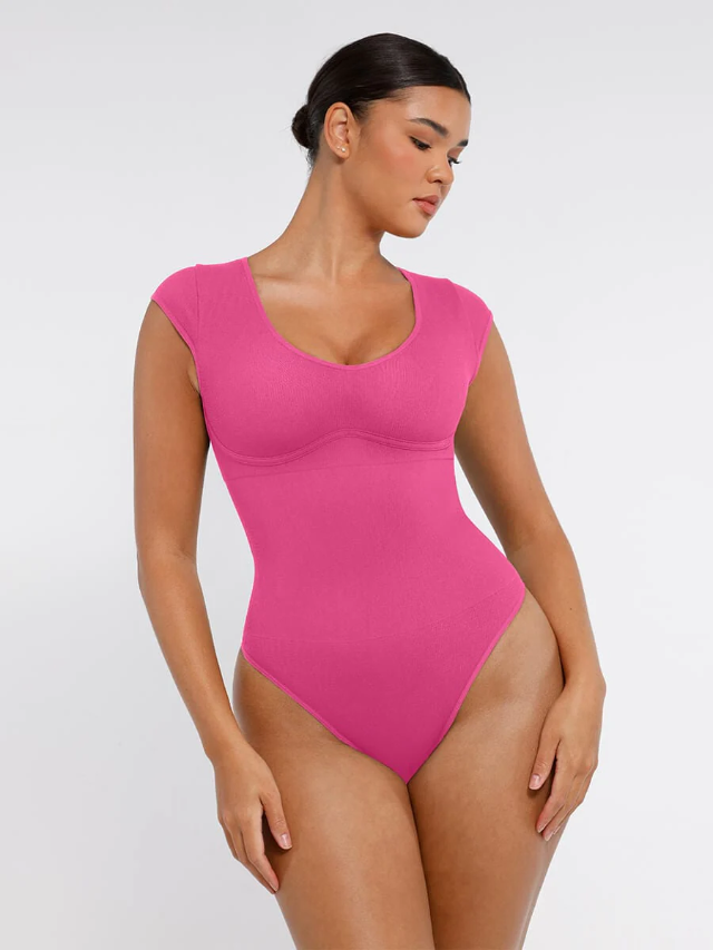 Polera Faja Manga Corta escote V Reductor Abdomen