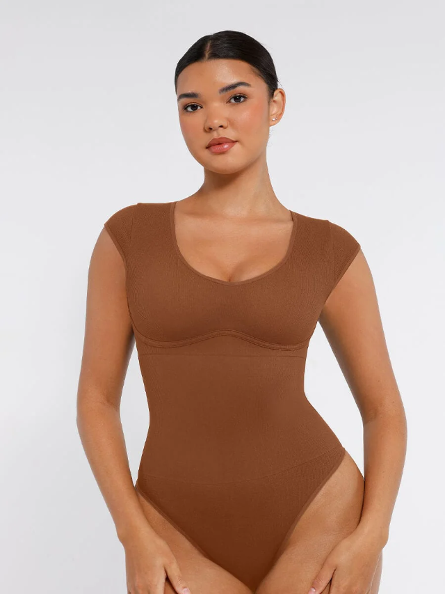 Polera Faja Manga Corta escote V Reductor Abdomen