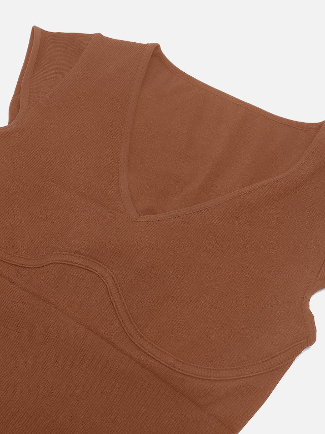 Polera Faja Manga Corta escote V Reductor Abdomen