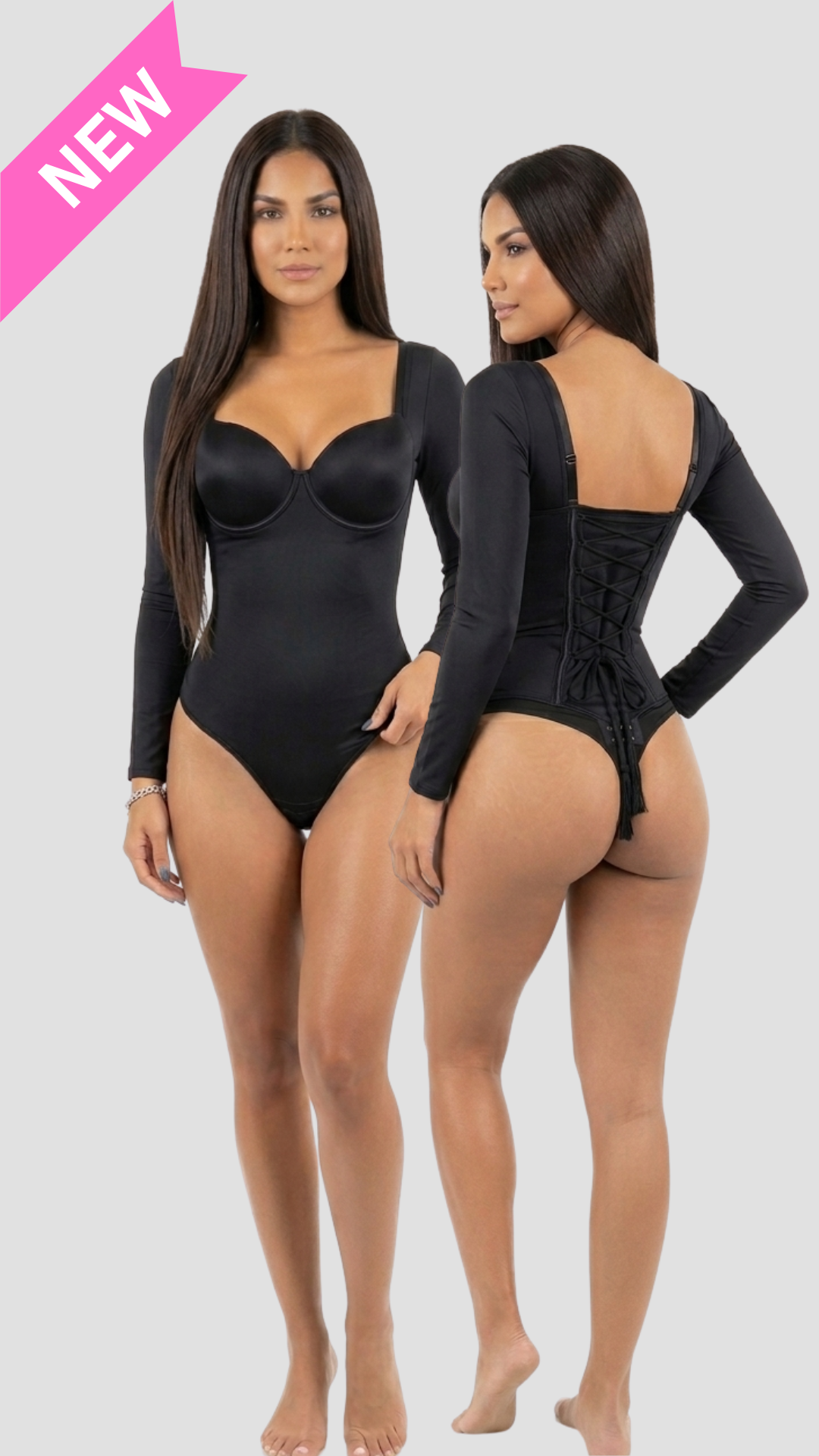 Bodysuit CORSET©️ Original Manga larga copa🥇Ajustable