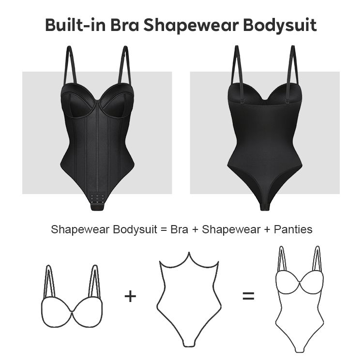 Body Con Copa Push Up Tipo Corsé