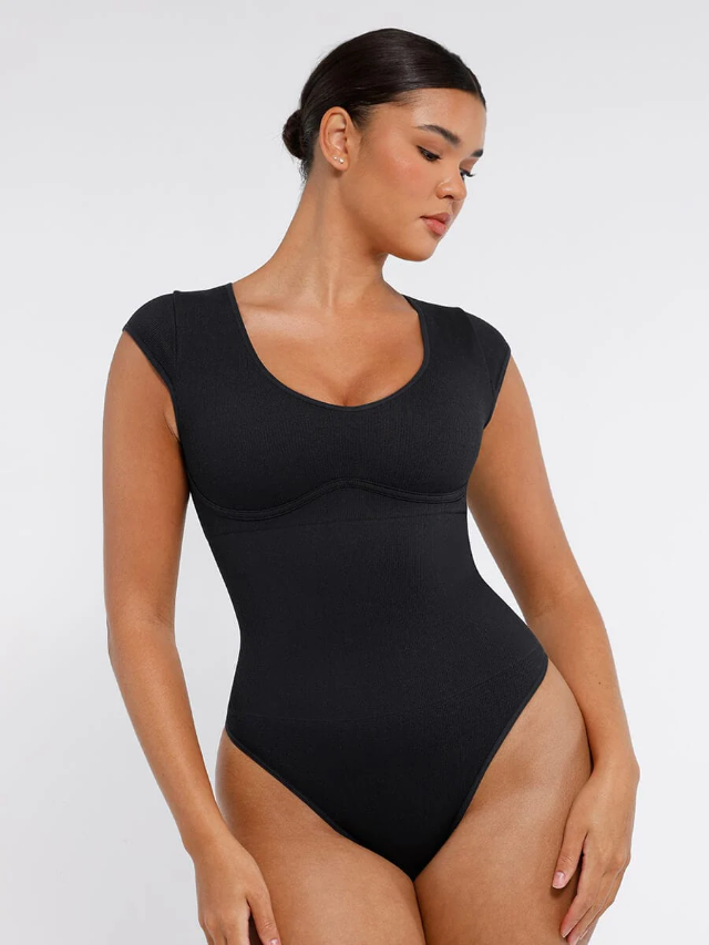 Polera Faja Manga Corta escote V Reductor Abdomen
