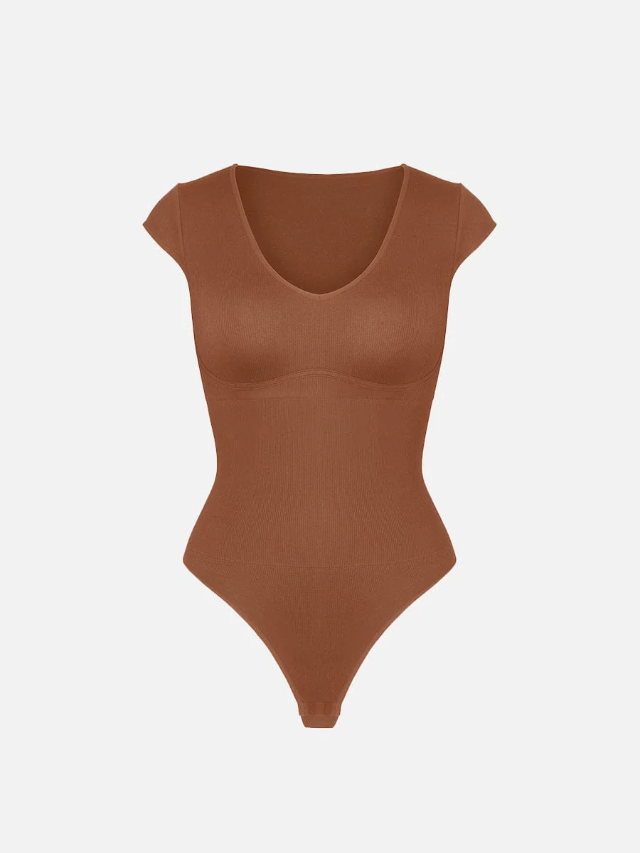 Polera Faja Manga Corta escote V Reductor Abdomen