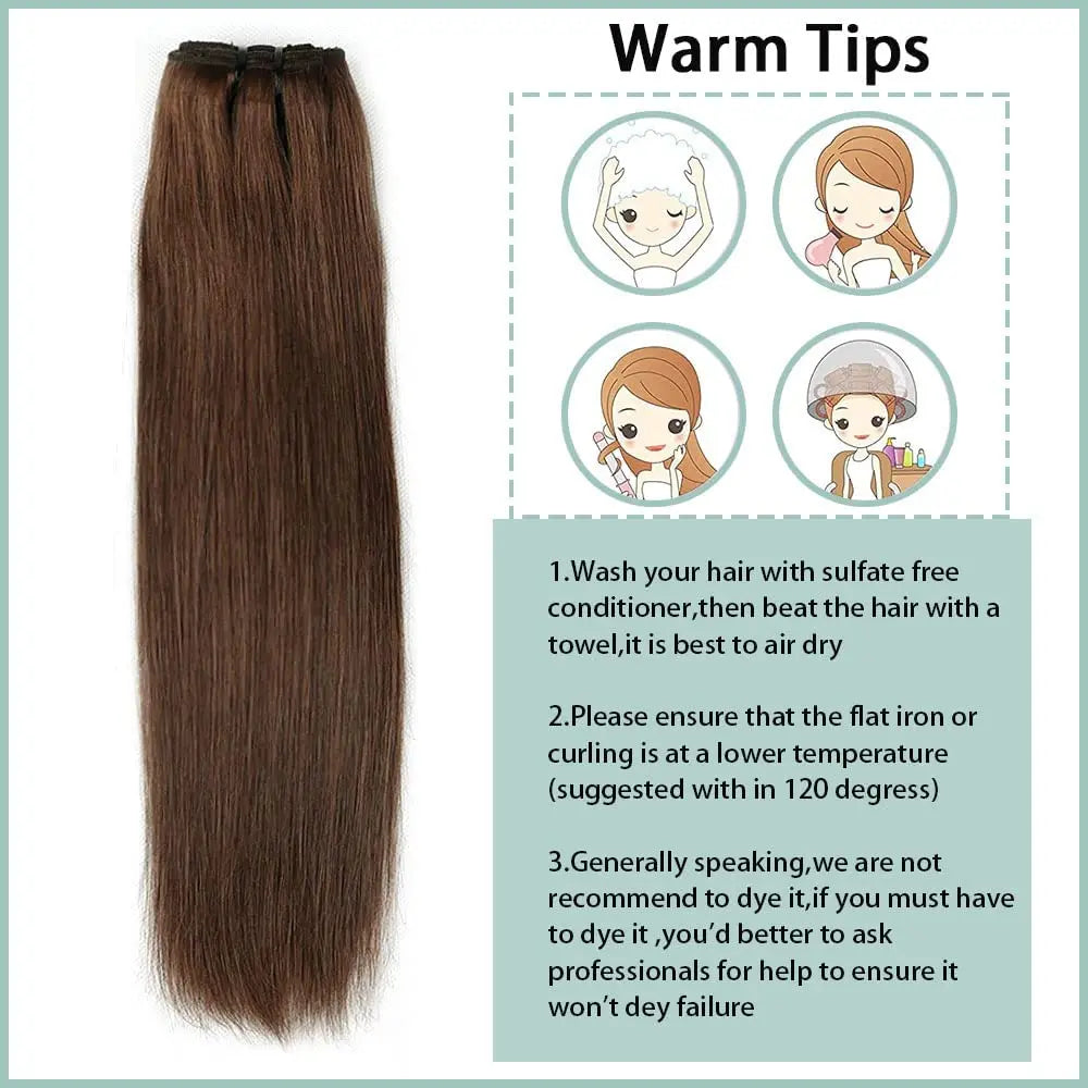 Extensiones de Cabello Virgen Remy 100% Natural Por capas 66 cm Largo