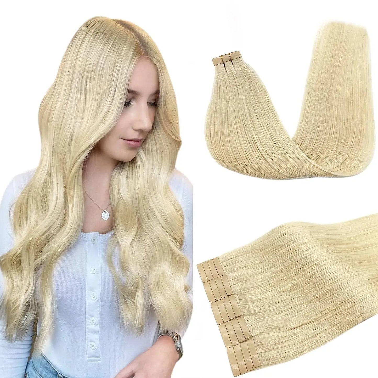 Extensiones CINTA ADHESIVA BALAYAGE 60 cm Largo Cabello Virgen 100%