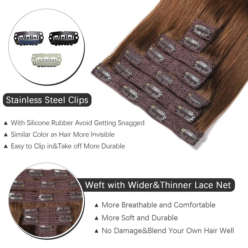 Extensiones de Cabello Virgen Remy 100% Natural Por capas 66 cm Largo
