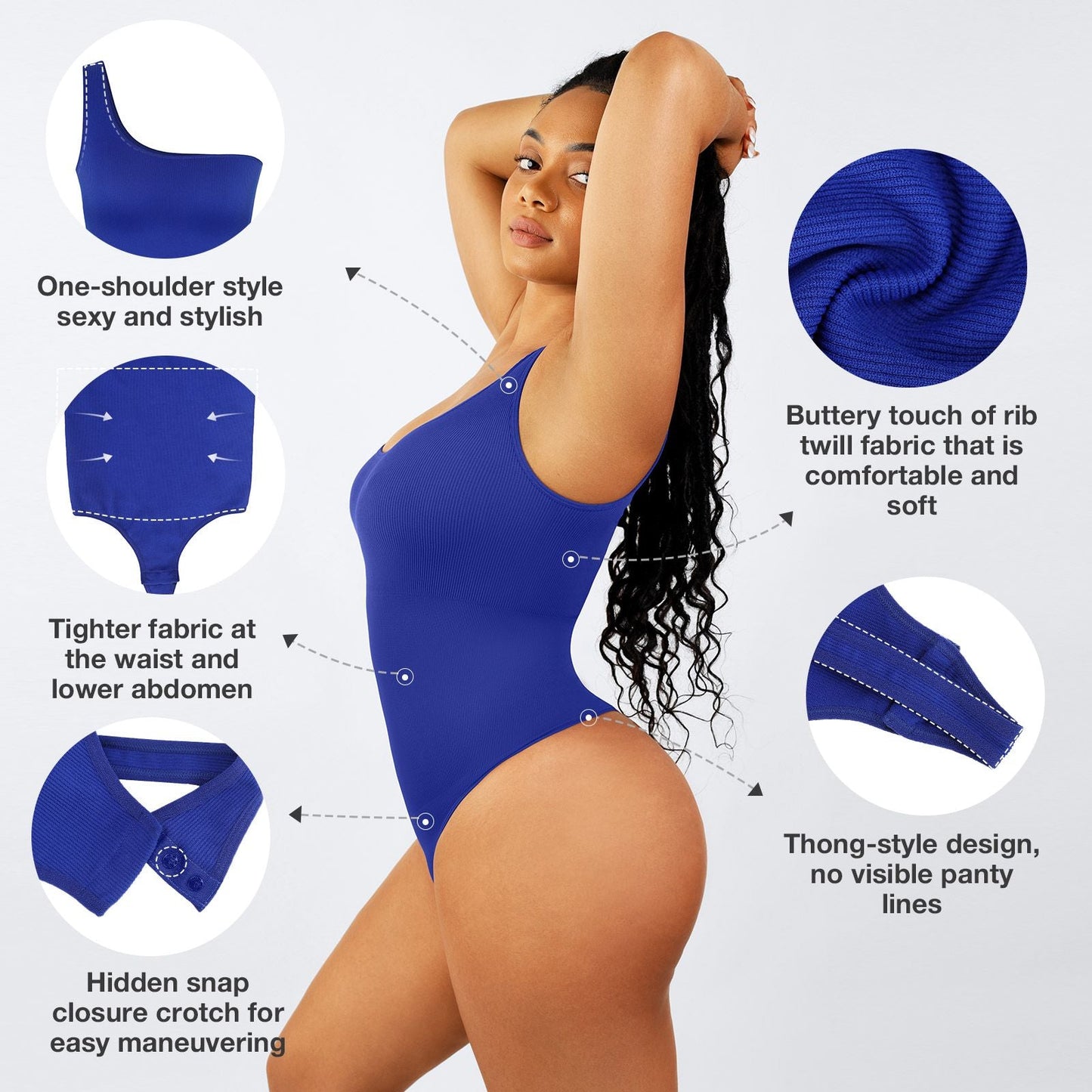 BodySuit Asimetrico Alex CONTROL ABDOMEN