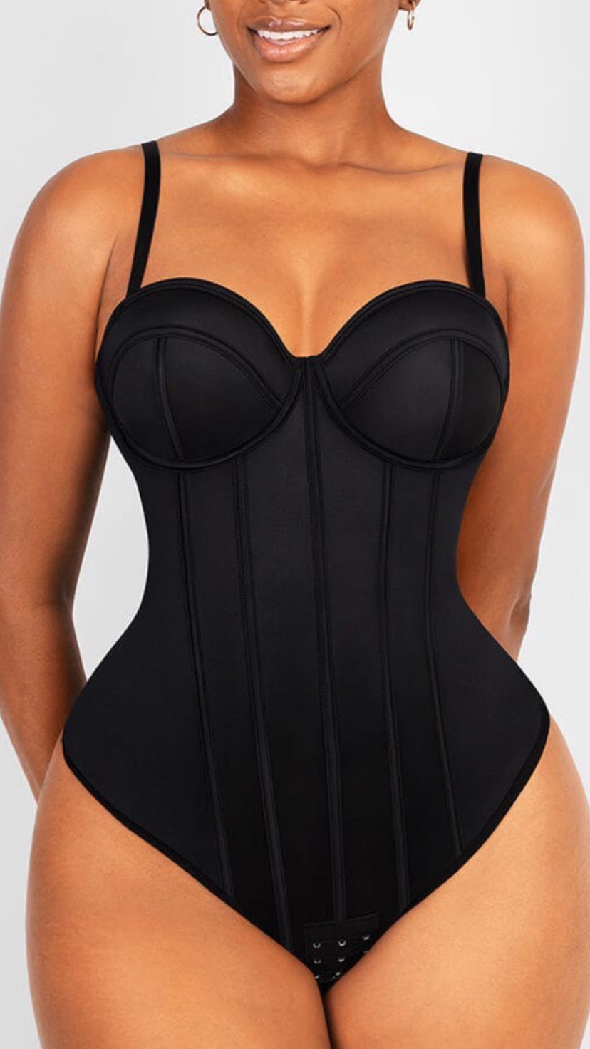 Body Con Copa Push Up Tipo Corsé