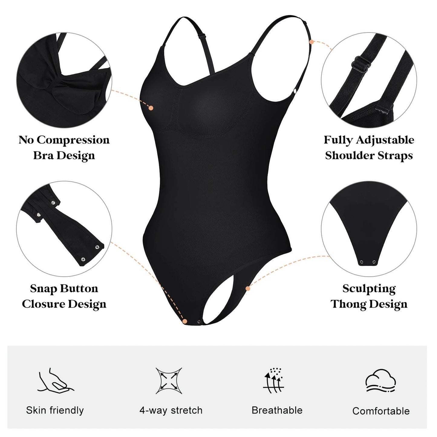 Bodysuit Viral Espalda Escotada Tipo Faja Colaless