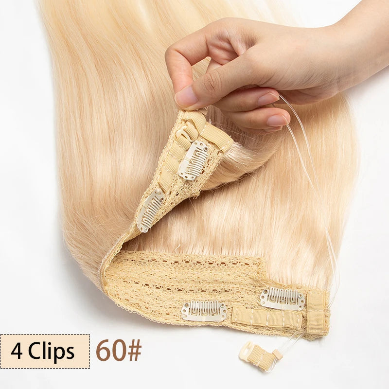 Extensiones de Cabello Humano Invisible Clip 55 CM Largo