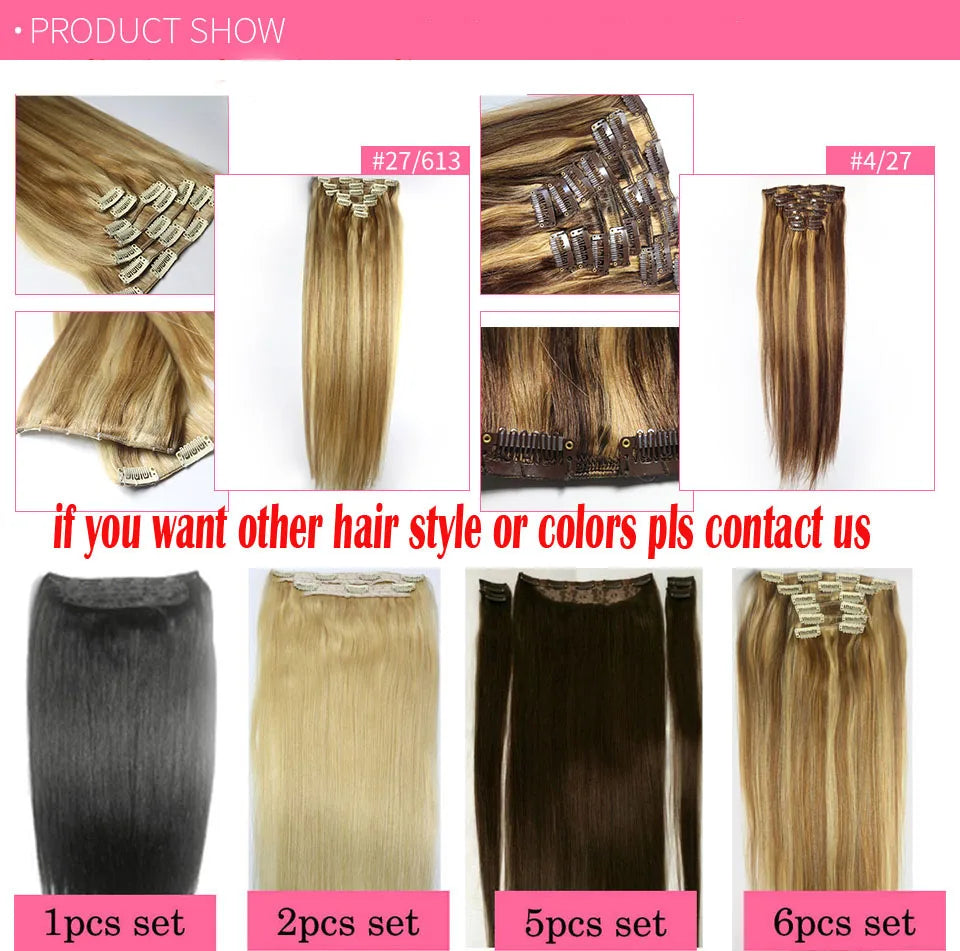 Extensiones 5 clips 60 cm de Largo Cabello Virgen ©️100% Natural 120 gr