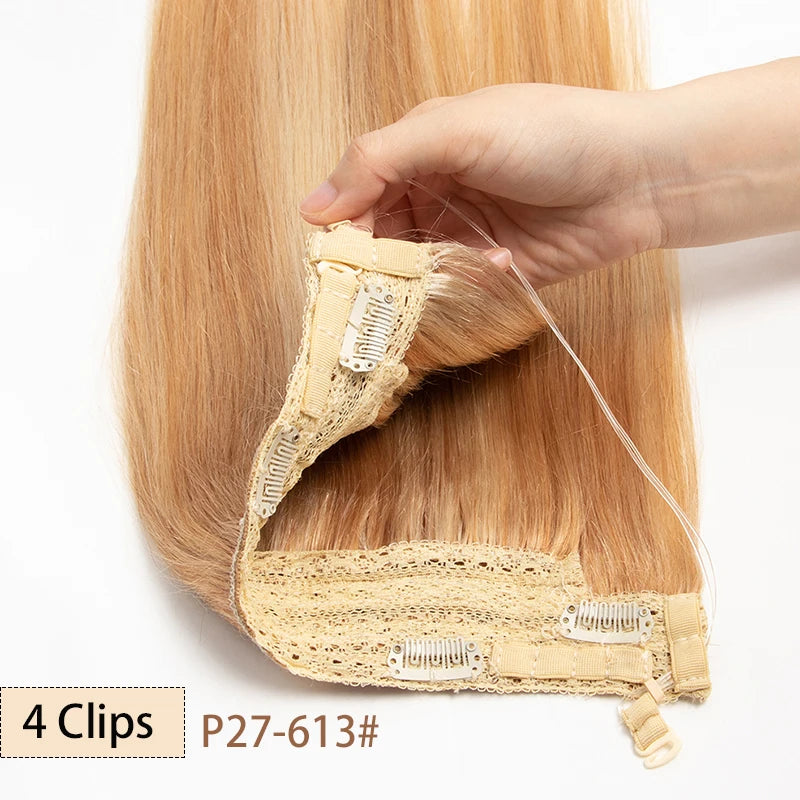 Extensiones de Cabello Humano Invisible Clip 55 CM Largo