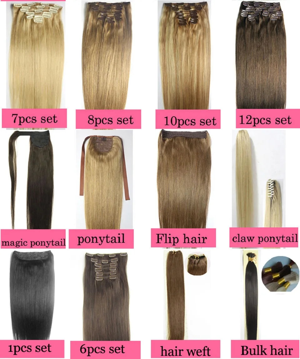 Extensiones 5 clips 60 cm de Largo Cabello Virgen ©️100% Natural 120 gr