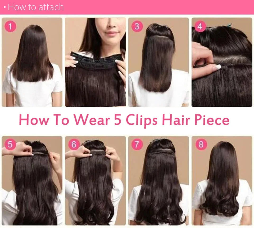 Extensiones 5 clips 60 cm de Largo Cabello Virgen ©️100% Natural 120 gr