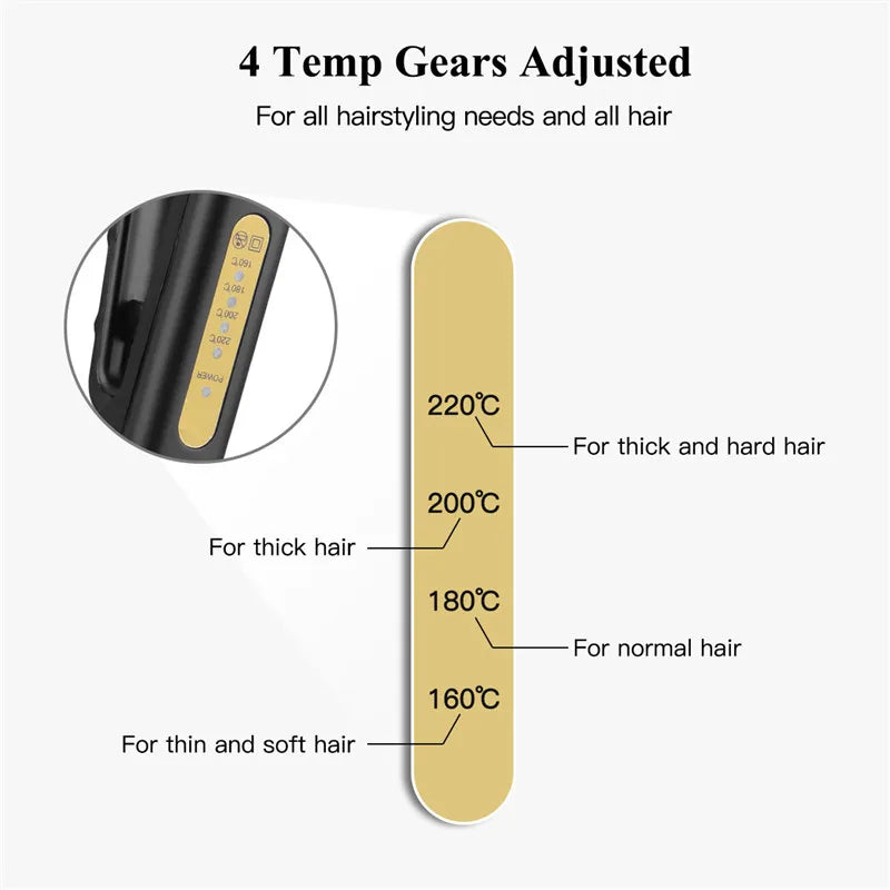 Plancha Professional Titanium Alloy Hair Straightener Temperature Adjustable