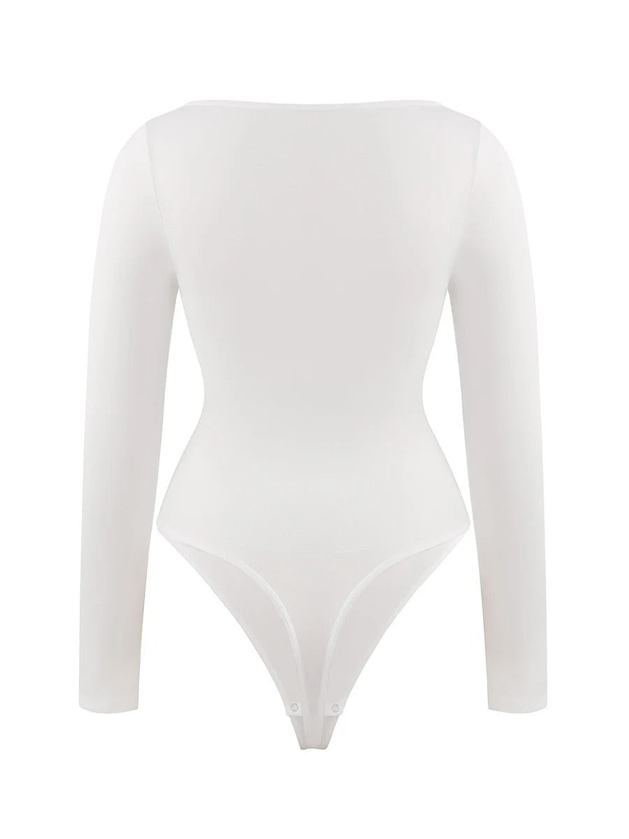 CYBER 🛍️ Body Faja©️ Manga larga escote cuadrado CONTROL ABDOMEN