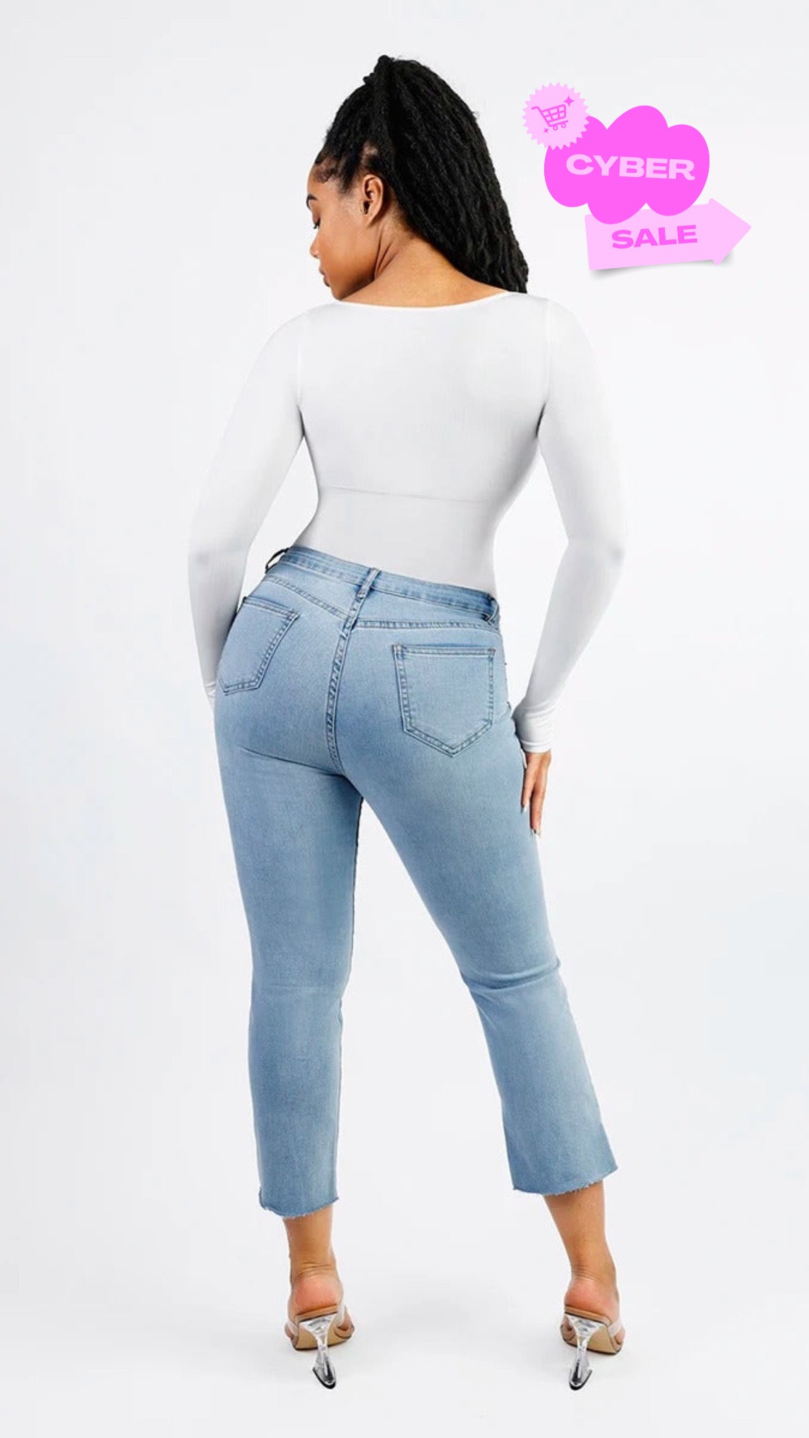 CYBER 🛍️ Body Faja©️ Manga larga escote cuadrado CONTROL ABDOMEN