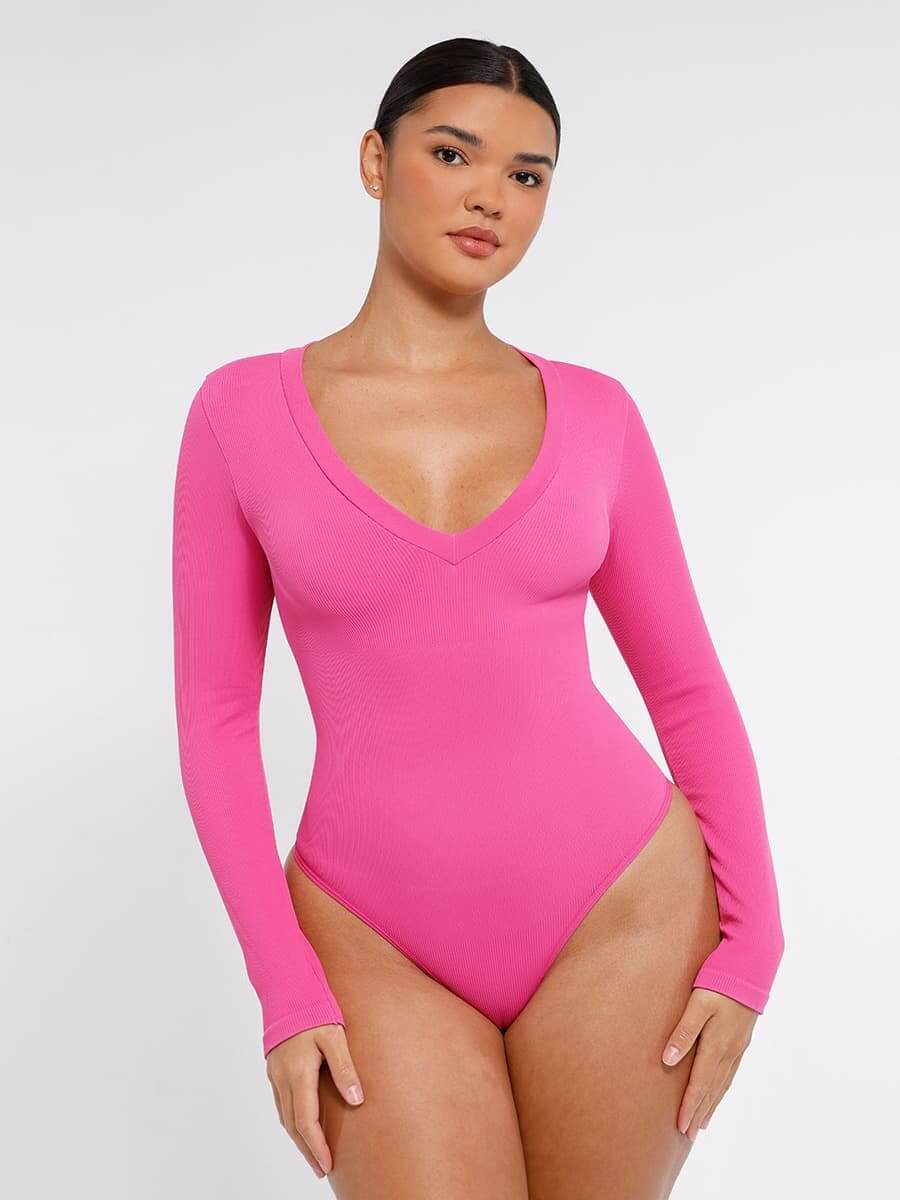 Body control de Abdomen sen V y manga larga PINK