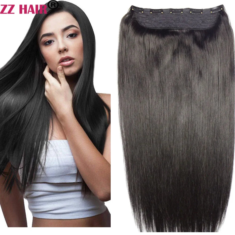 Extensiones 5 clips 60 cm de Largo Cabello Virgen ©️100% Natural 120 gr