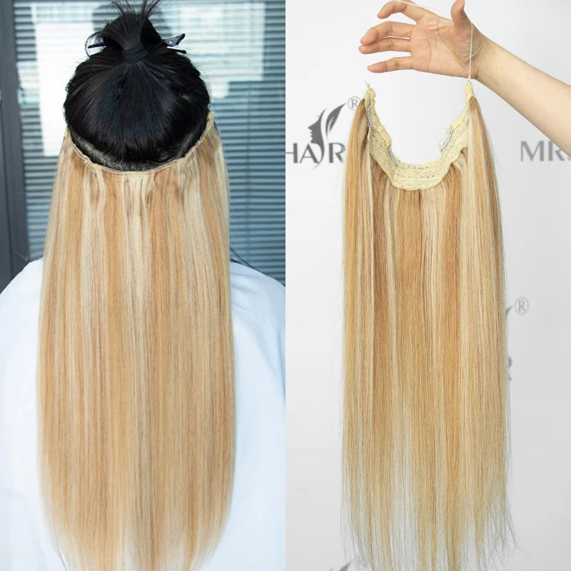 Extensiones de Cabello Humano Invisible Clip 55 CM Largo