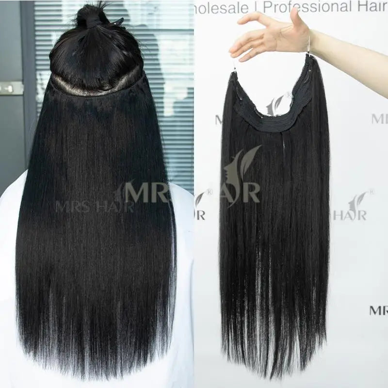Extensiones de Cabello Humano Invisible Clip 55 CM Largo