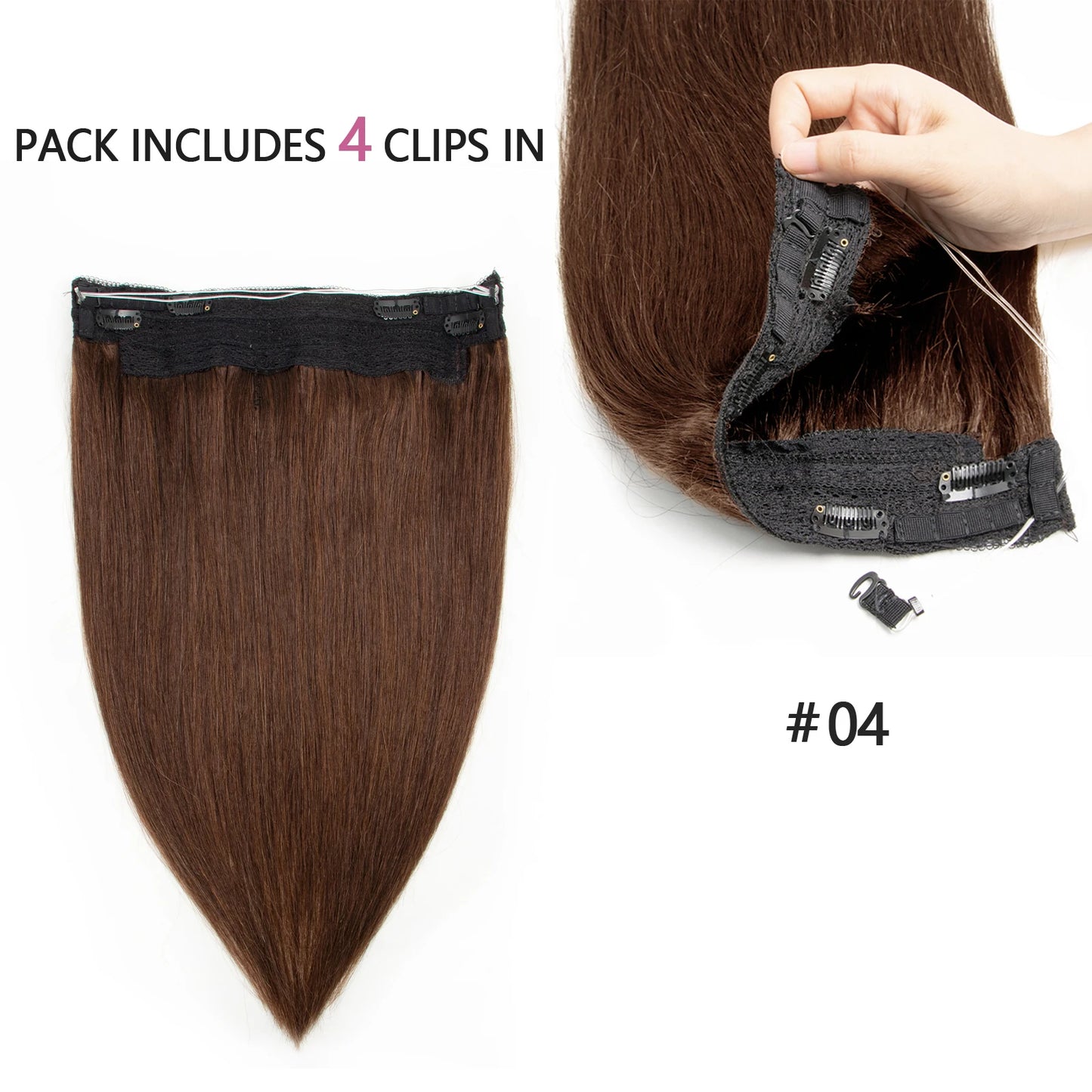 Extensiones de Cabello Humano Invisible Clip 55 CM Largo