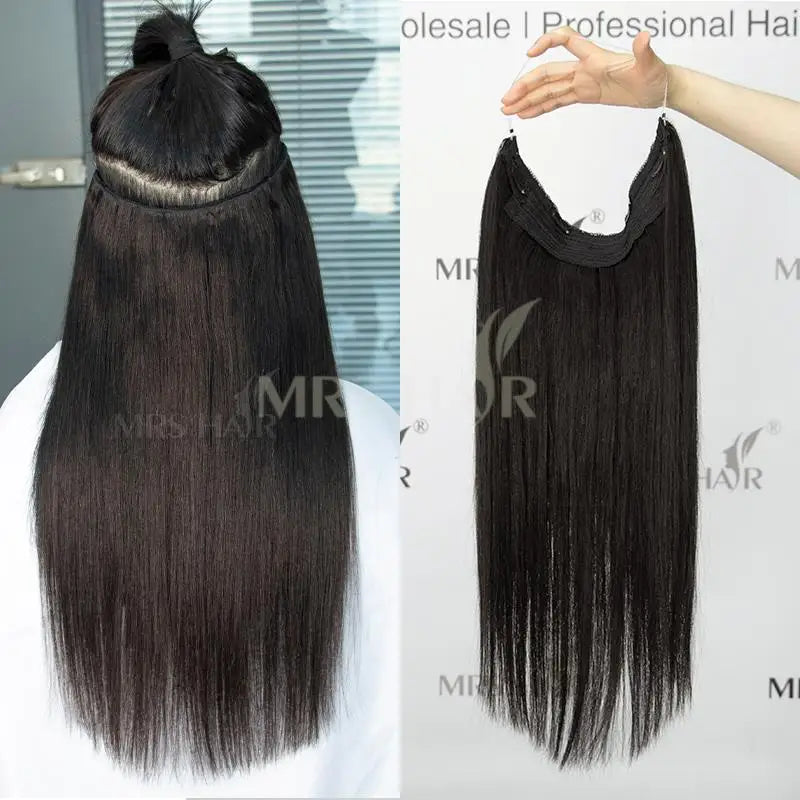Extensiones de Cabello Humano Invisible Clip 55 CM Largo