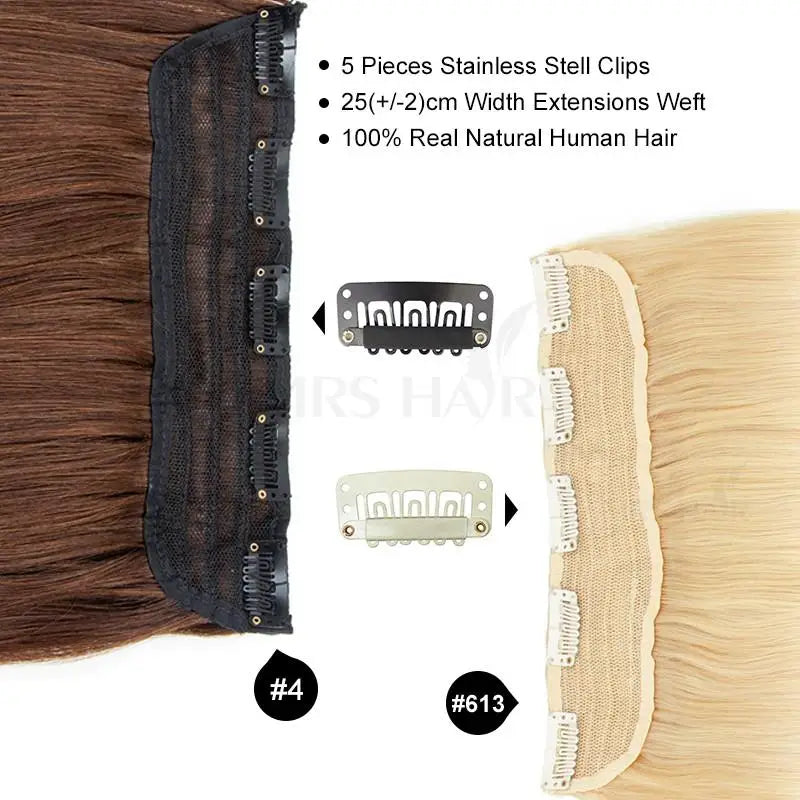Extensiones de cabello Natural Cortina Clip