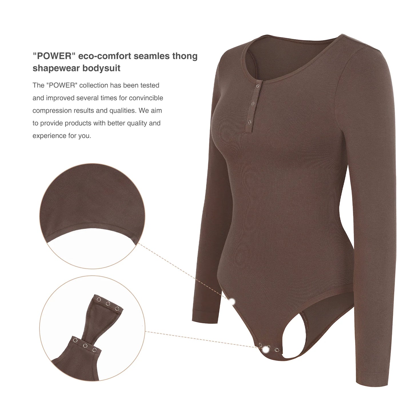 Bodysuit©️ Manga Larga Reductor de Abdomen Sin costura