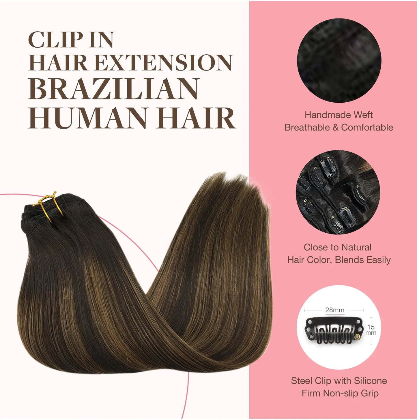 Extensiones POR CAPAS Balayage 60 cm Largo Cabello Virgen 100%