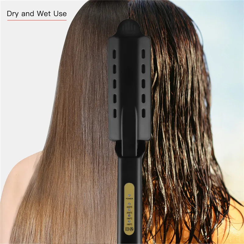 Plancha Professional Titanium Alloy Hair Straightener Temperature Adjustable