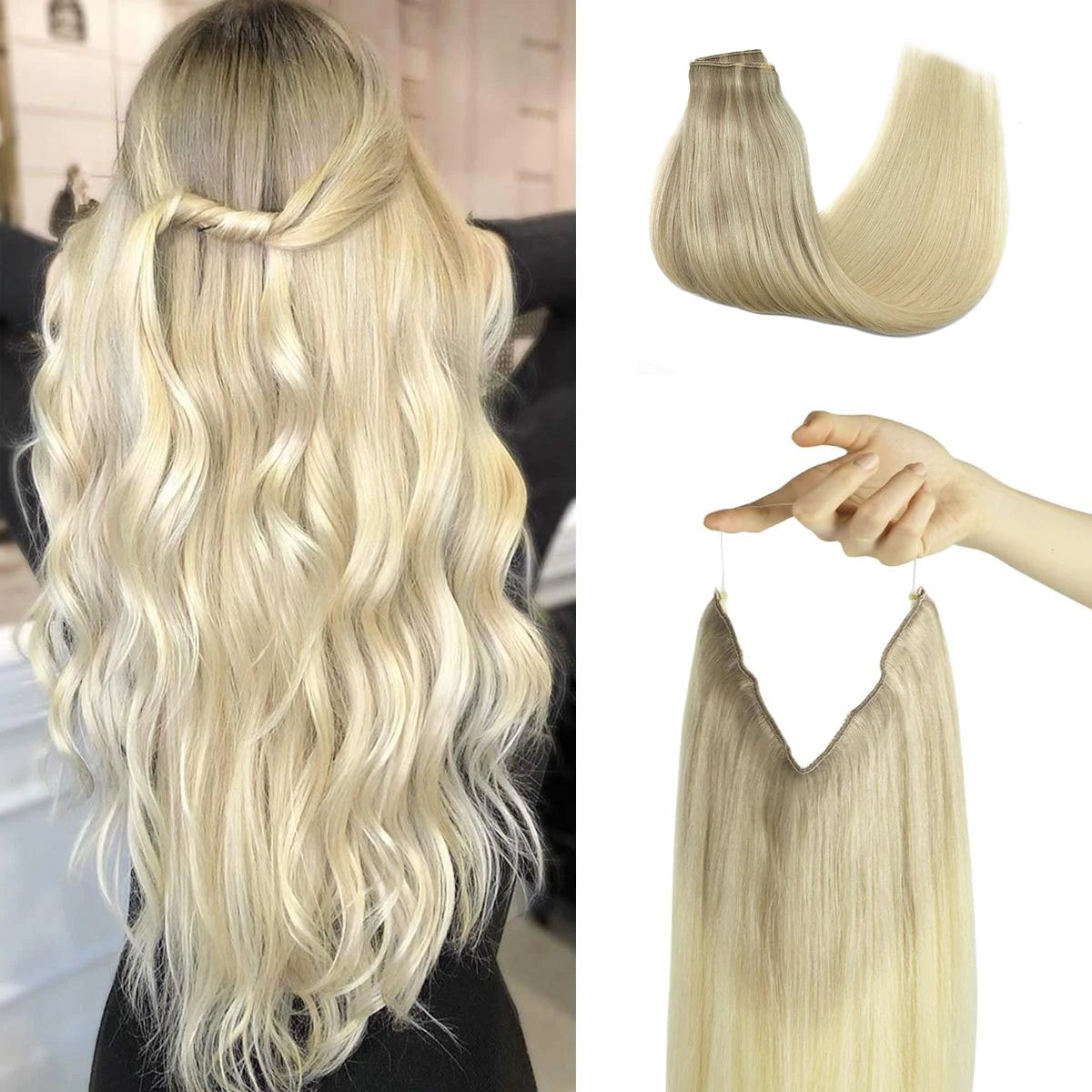 EXtensiones HILO INVISIBLE Balayage 50 cm Largo Cabello Virgen 100%