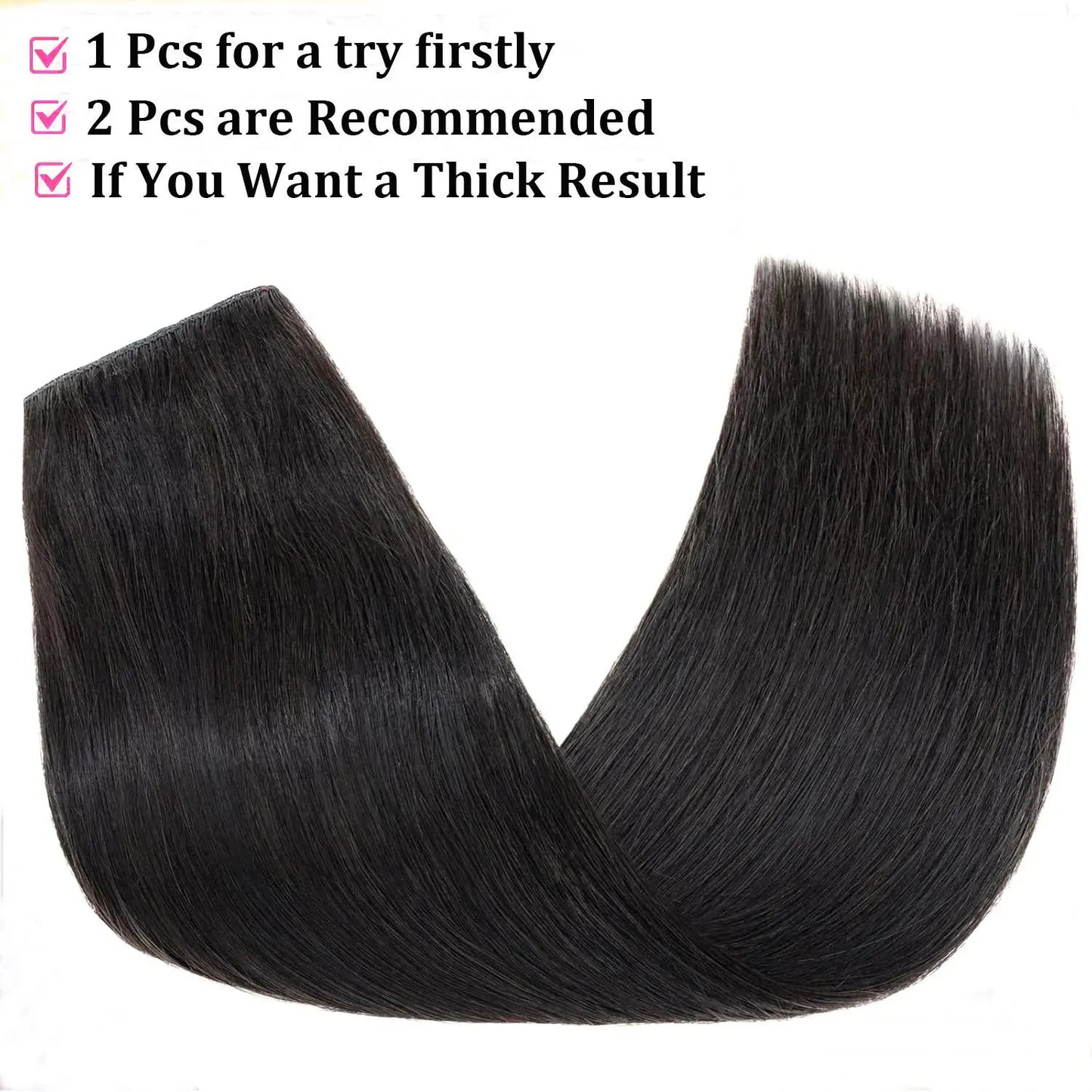 Cortina 5 Clips 66 cm de Largo Cabello VIRGEN ©️100% Natural 100 gr