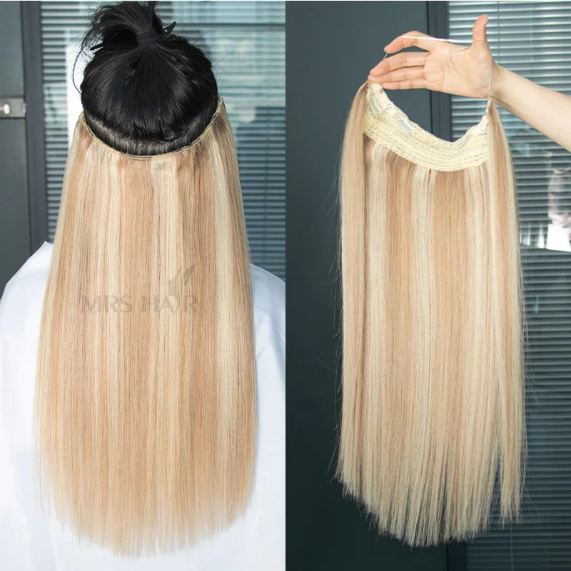 Extensiones de Cabello Humano Invisible Clip 55 CM Largo