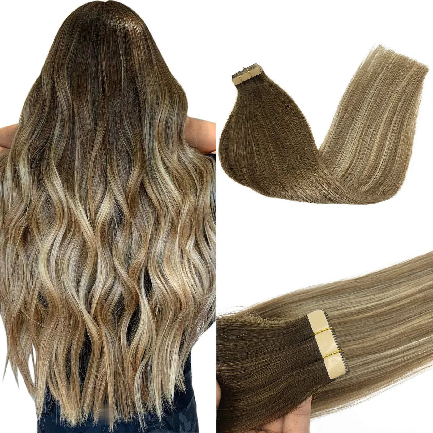 Extensiones CINTA ADHESIVA BALAYAGE 60 cm Largo Cabello Virgen 100%