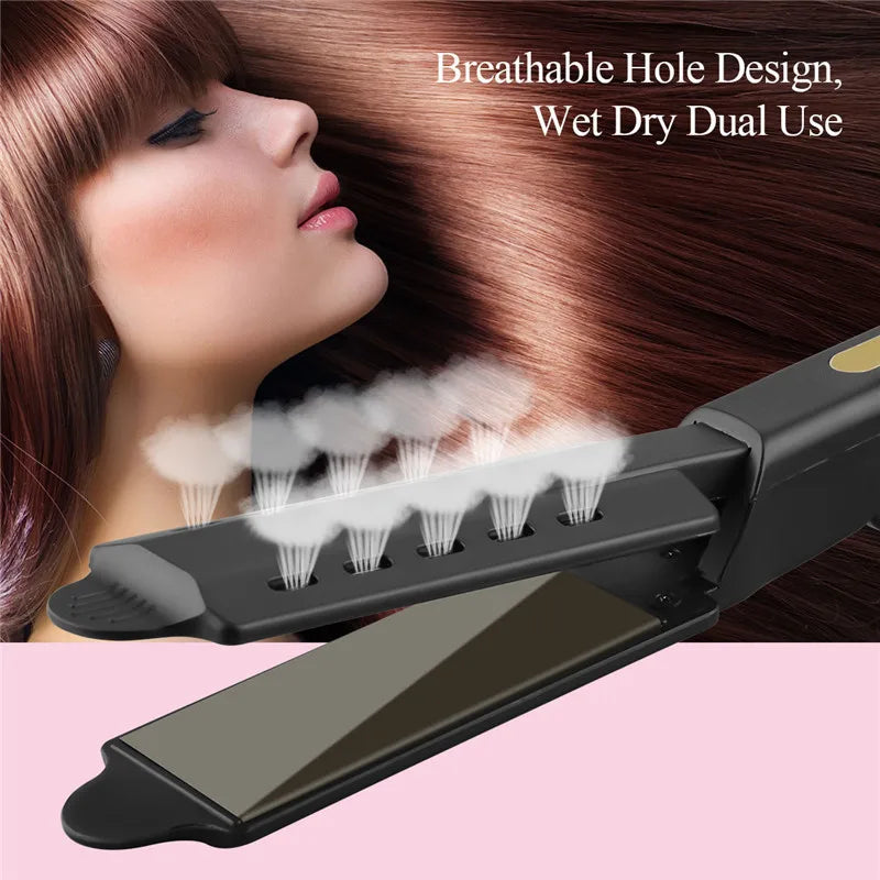Plancha Professional Titanium Alloy Hair Straightener Temperature Adjustable