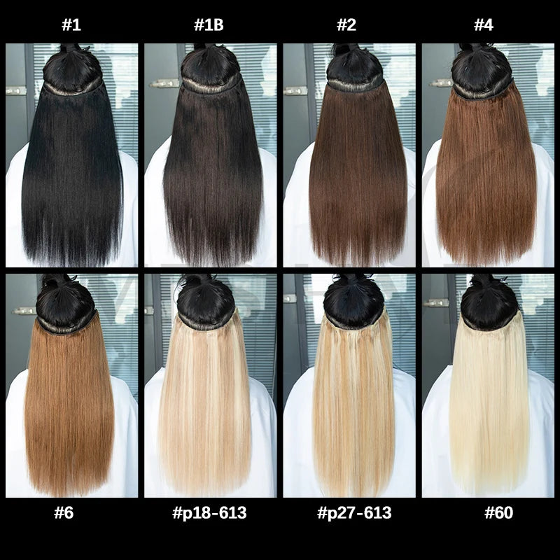 Extensiones de Cabello Humano Invisible Clip 55 CM Largo
