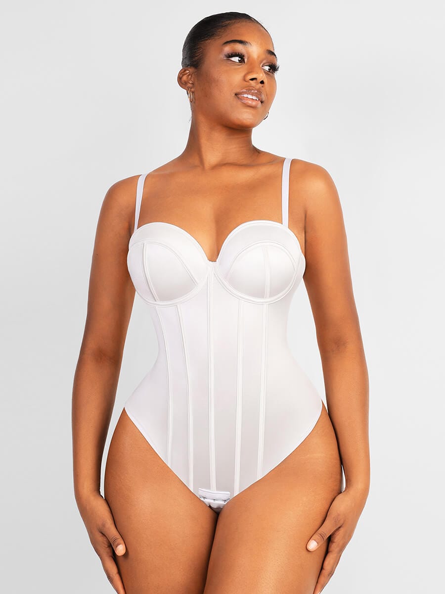 Body Con Copa Push Up Tipo Corsé