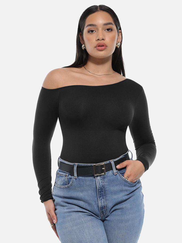 Bodysuit Asimétrico Manga Larga