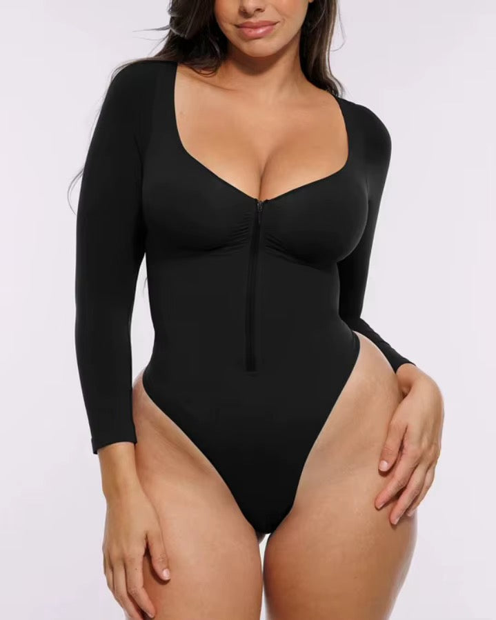 Bodysuit ©️ Reloj de Arena Cierre Manga Larga Premium 🥇