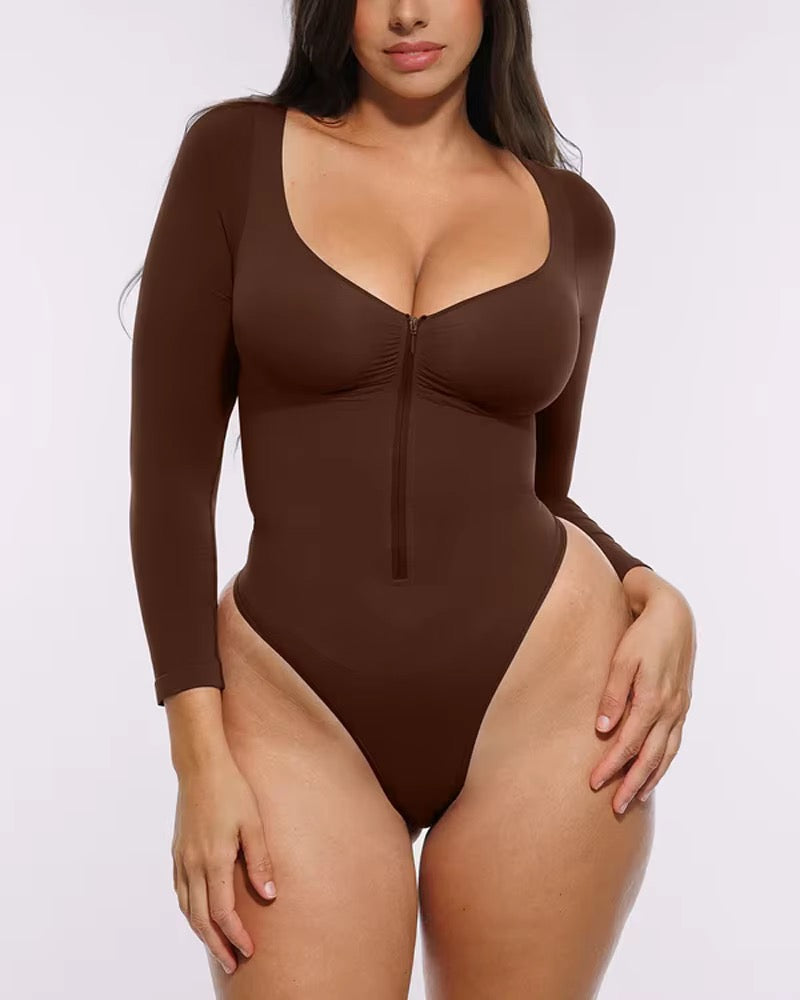 Bodysuit ©️ Reloj de Arena Cierre Manga Larga Premium 🥇
