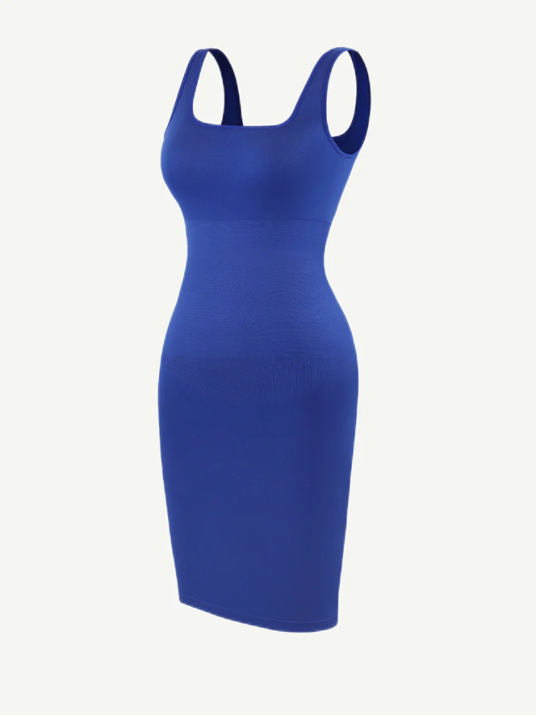 Vestido moldeador de escote cuadrado