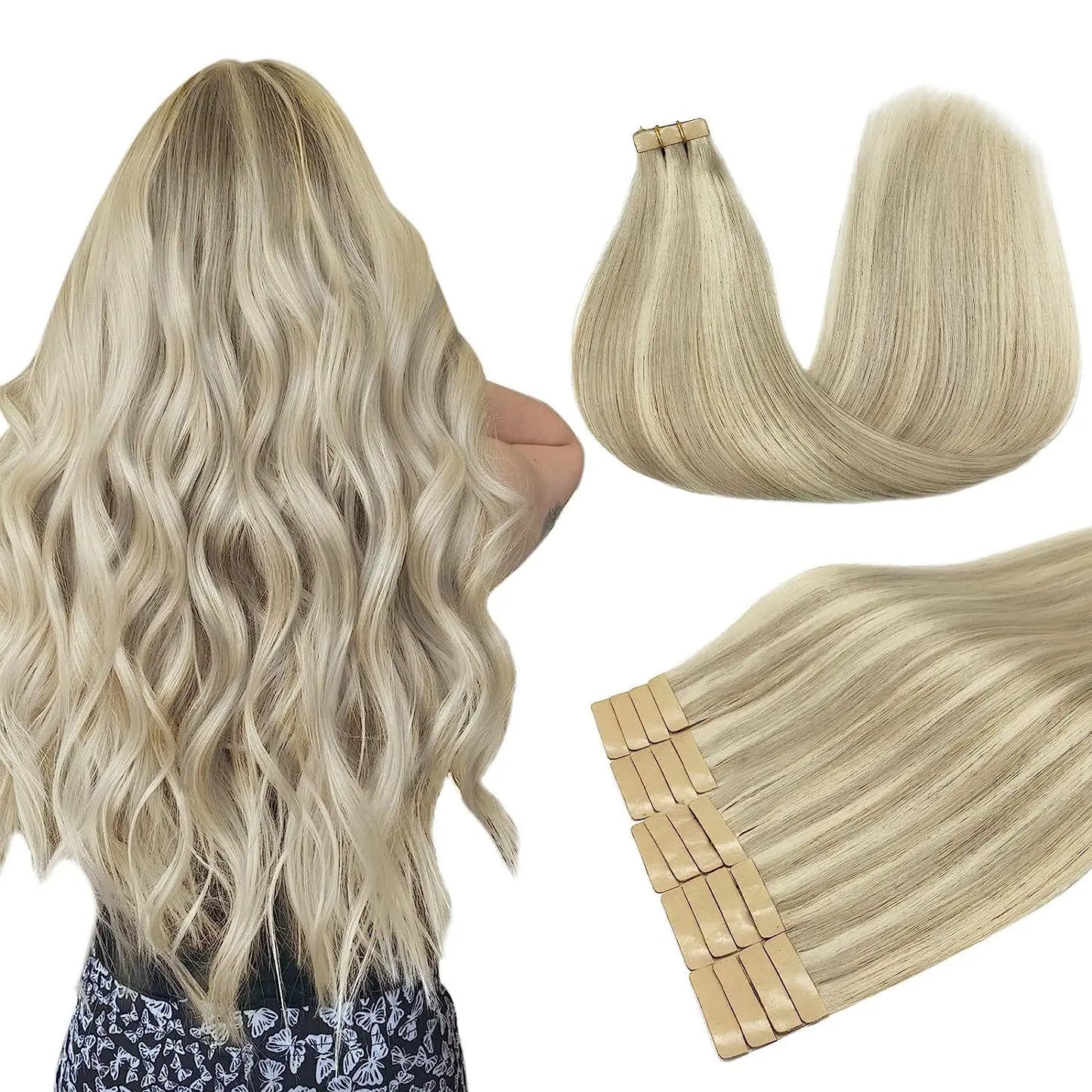 Extensiones CINTA ADHESIVA BALAYAGE 60 cm Largo Cabello Virgen 100%