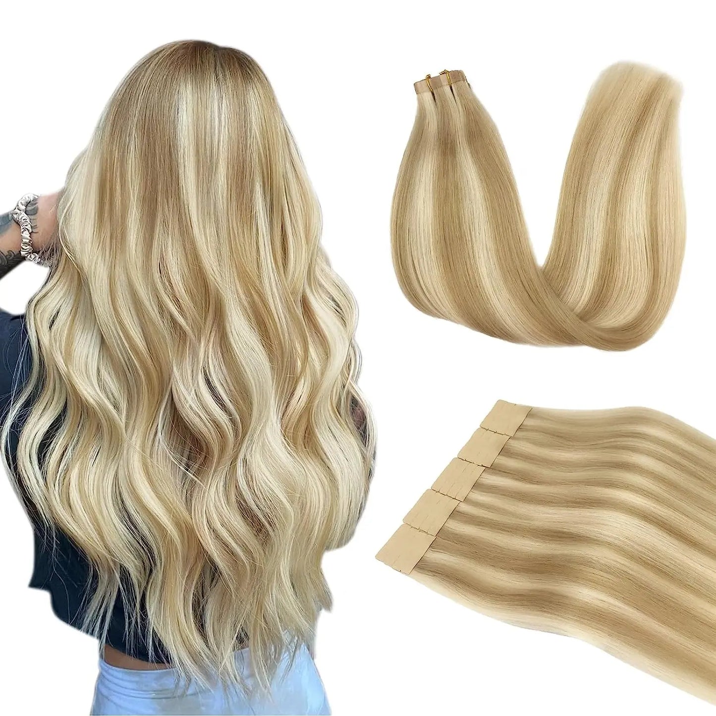 Extensiones CINTA ADHESIVA BALAYAGE 60 cm Largo Cabello Virgen 100%
