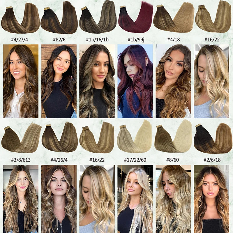 Extensiones CINTA ADHESIVA BALAYAGE 60 cm Largo Cabello Virgen 100%