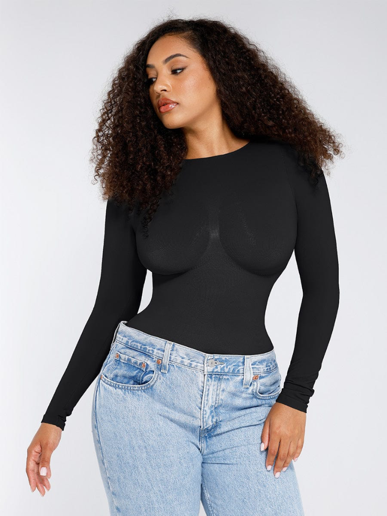 Bodysuit ©️ Viral Original Reductor de Abdomen Manga Larga Premium 🥇 Calzón