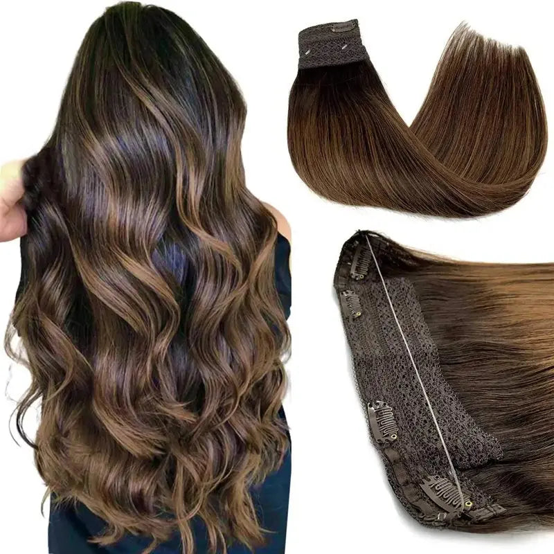 EXtensiones HILO INVISIBLE Balayage 50 cm Largo Cabello Virgen 100%
