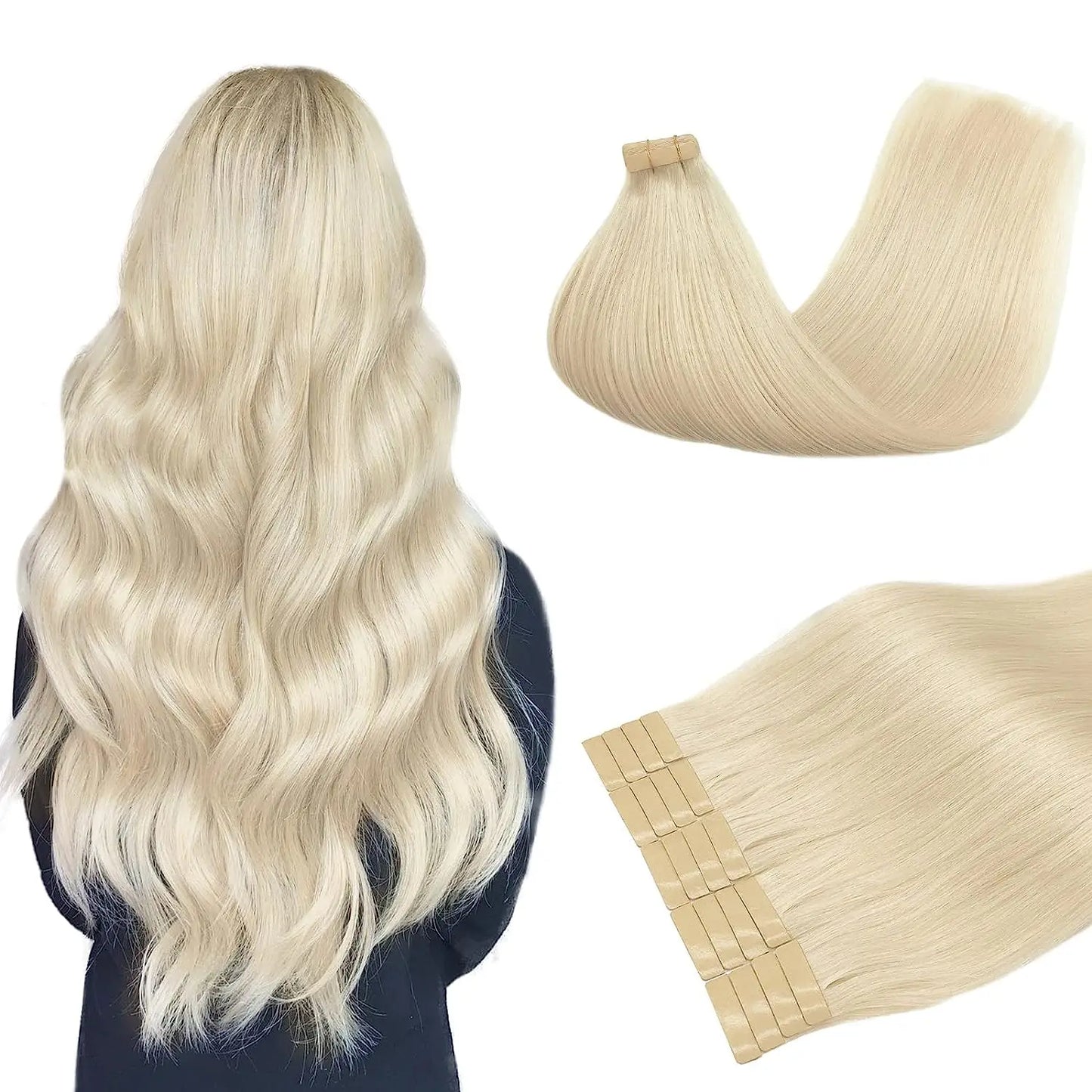 Extensiones CINTA ADHESIVA BALAYAGE 60 cm Largo Cabello Virgen 100%