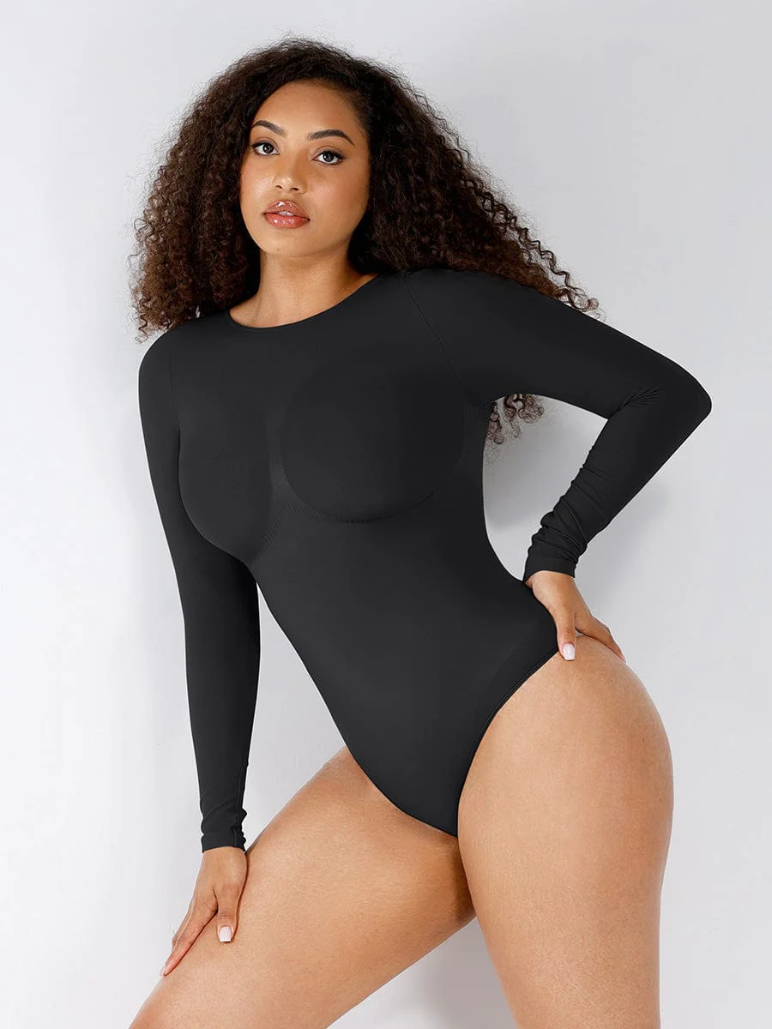 Bodysuit ©️ Viral Original Reductor de Abdomen Manga Larga Premium 🥇 Calzón